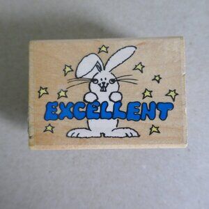 vintage Y2K Excellent Bunny rubber stamp wood Rubber Stampede